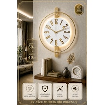 Pey Aksesuar Metal Saat 40 X 50 Cm Ahşap Ve Işığın Muhteşem Uyumu Duvar Saati Dekoratif Ahşap-m54-siyah-siyah-dikkat -akça-gold