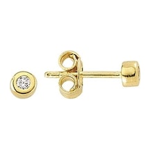 Goldkupe 14 Ayar Tektaş Oval Altın Küpe 0,95 Gr-1182