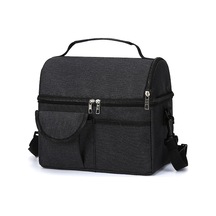 Novahub Büyük Yalıtımlı Beslenme Çantası Sızdırmaz Soğutucu Çanta Çift Bölmeli Beslenme Taşıma Çantası Kamp İçin Erkekler Kadınlar İçecek Kutuları Şarap Çantası Soğutucu Kutu Siyah Siyah