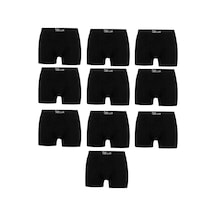 Kyc Shopping Likralı Premium 1.Kalite 10'lu Pamuklu Penye Esnek Kumaş Erkek Boxer Siyah