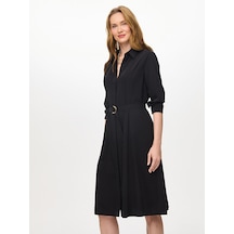 Faik Sönmez Uzun Kollu Şık Gömlek Elbise S26elb016 Us26elb01610 Siyah