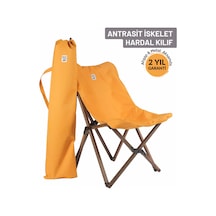 Bag The Joy Ahşap Antrasit İskelet - Hardal Kılıf Sandalye