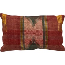 Zehra Abla Halı Yeni El Dokuma Dekoratif Lumbar Kilim Kırlent Yastık Kılıfı 6569 Çok Renkli