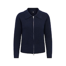 Only Kadın Onlmacey Polo Yaka Fermuarlı Yün Hırka 15382508 Lacivert
