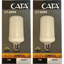 Cata Ct-4059 5w Amber Işık E27 Duylu Led Alev Ampul 2 Adet
