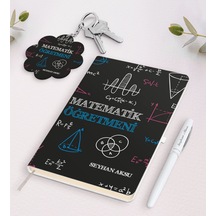 Kişiye Özel Matematik Öğretmeni Beyaz Defter Kalem Ve Anahtarlık N11.4802