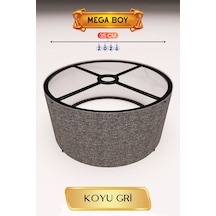 Koyu Gri Lambader Başlığı 35 Cm Mega Boy Çok Renkli