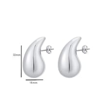 Gümüş Vintage Altın Renk Kaplama Tıknaz Kubbe Damla Küpe Kadınlar İçin Parlak Paslanmaz Çelik Kalın Gözyaşı Küpe Takı Gümüş Gümüş
