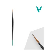 Vallejo B02003 No 3 Yuvarlak Uclu, Sentetik Kıllı, Yassı Saplı, Detay Boya Fırçası