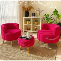 Köşe Takımı, Çay Seti İkili Koltuk Berjer Ve Puf Takımı Salon, Bahçe ,balkon, Ofis 3 Lü Takım. Fuşya