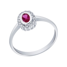 Diamond Line - Gülaylar - Altın 14 Ayar Trend Renkli Taşlı Yüzük