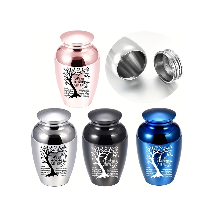 Fochsia Yaşam Ağacı Minyatür Küllük Gül Altını Alüminyum Anı Eşyası Köpek Kedi Kremasyon