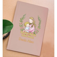 Bk Gift Kişiye Özel İsimli Dtf Anneler Günü Tasarımlı Pembe Sert Kapaklı Defter-5, Anneye Hediye Kobitmeyencom30651 Bk Gift