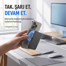 Bezos 3020 Magsafe Powerbank 5000mah Slim 22.5w Hızlı Şarj Led Ekran İnce Powerbank Şarj Cihazı Ventra Çok Renkli
