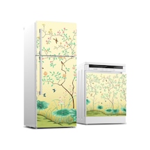 Buzdolabı Ve Bulaşık Makinası Beyaz Eşya Sticker Kaplama Ağaç Kuş (504720512)