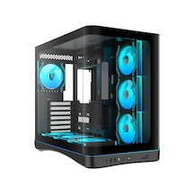 Sama V62bk Black, B850bk 850w, 80+ Bronze, Pcıe 5.1, Atx3.1, Tempered Glass Panel, Panoramic Tasarım, Type-c, 7x120mm Argb Infınıty Fan, Atx, Gamıng Kasa