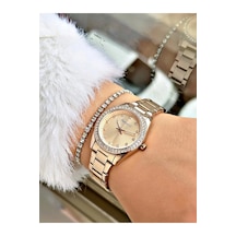 Ferrucci Fc63406 Zirkon Taşlı Minimal Kasa Çelik Kordon&kasa Kadın Kol Saati+bileklik Altın