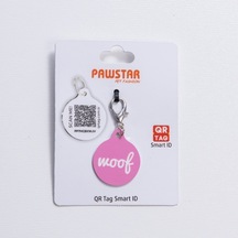 Woof Desenli Qr Tag Evcil Hayvan Künyesi İsimlik Pet Tag Köpek Künyesi Kedi Künyesi Qr Kodlu Künye Çok Renkli