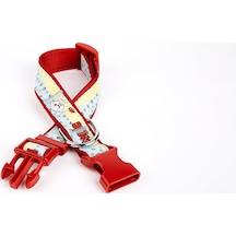 Pati Desenli Dokuma Köpek Boyun Tasması 3 Cm X 36-60 Cm Kırmızı Çok Renkli