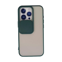 Newface Apple iPhone Uyumlu  13 Pro Kılıf Palm Buzlu Kamera Sürgülü Silikon - Yeşil