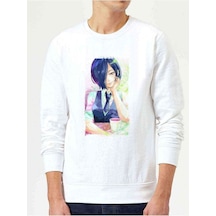 Anime Tokyo Ghoul Anteiku Baskılı Beyaz Erkek Örme Sweatshirt (528479835)