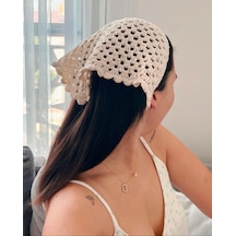 Shimmer Bandana Cream Bandana Açık Krem