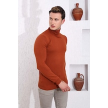 Slimfit Boğazlı Likralı Erkek Triko Kazak 001