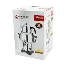 Klasik Çay Seti Demlik - Su Kazanı Elektrikli Semaver 60 Bardak 6lt - Tek Musluk 1500w Gizli Rezista