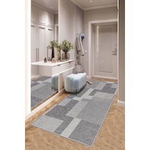 West Home Makinede Yıkanabilir Kaymaz Taban Leke Tutmaz Gri Salon Halısı Mutfak Halısı Ve Yolluk Wh 593 Grey Yolluk
