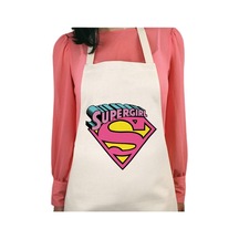 Supergirl Süper Kadın Baskılı Su İtici Özellikli Mutfak Önlüğü