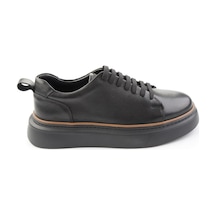 Siyah Hakiki Deri Erkek Sneaker E01811300503 Siyah