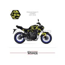 Mt-07 2021-2024 Kaplama Sticker Şimşek Yıldırım Motor Kaplama Modeli Hazır Kit 2021-2024 Uyumlu Sarı