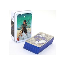 4 Adet Tarot Kartı Metal Kutulu 11 X 6,5 Cm, Fal Ve Meditasyon İçin, Tarot Cards
