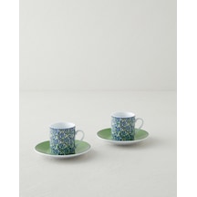 English Home Mira Porselen 4 Parça 2 Kişilik Kahve Fincan Takımı 80 Ml Yeşil Yeşil