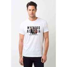 Anime My Hero Baskılı Beyaz Erkek Tshirt