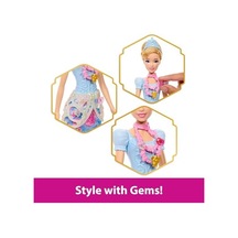 Mattel Filmden İlham Alan Mattel Prensesi Cinderella Bebek, Aksesuarlar, Kalp Şeklinde Değerli Taş Kutusu İle Çocuk Yüzüğü Dahil 8 Sürpriz Ve 9 Parça, Jhl50 000 Açık Krem
