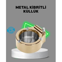 Çakmaklı Küllük Paslanmaz Metal Dayanıklı Tasarım Çok Renkli