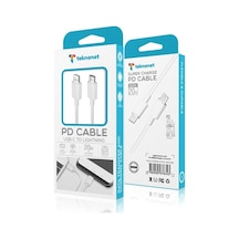 Teknonet Tn-Dc15 20W Pd Plexy 100 Cm Type-C Şarj Kablosu (545095022)