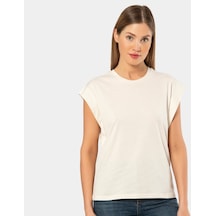 Türen Kadın Vatka Görünümlü T-shirt 3401/krem 001