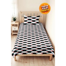 Geometrik Siyah Genç Odası Tek Kişilik Pike Takımı-modern Pembe Mint 160x220cm Kapitone Yatak Örtüsü Dokulu Sazlık Kıyımı