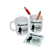 Babalar Günü Hediye Seti - Working Dad Temalı Kişiye Özel Isimli