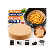 Air Fryer Pişirme Kağıdı 21 Cm Tek Kullanımlık Hava Fritöz Yağ Geçirmez Yapışmaz Gıda Pişirme Kağıdı 100 Adet Çok Renkli
