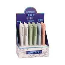 Wrıtech W-0154 Up 0,5mm Mavi Jel Kalem - 24'lü Set Ahşap