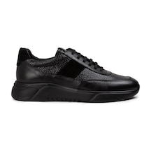 Deery Hakiki Deri Siyah Erkek Sneaker Ayakkabı - 01963Msyhe07 Siyah