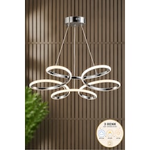 Marina Model Krom 3 Renk Mutfak Hol Antre Salon Oturma Yatak Odası Modern Metal Led Avize Gri