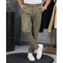 Modefendi Yüksek Kalite Pamuk Likra Slim Fit Kumaş Pantolon Haki