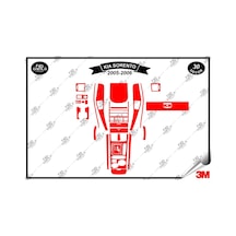 Kıa Sorento 2005-2006 Torpido Konsol Trim Göğüs Maun Kaplama Set 30 Parça Kırmızı