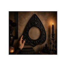 Ouija Temalı Dekoratif Fotoğraf Çerçevesi Siyah Mistik Duvar Çerçevesi 28,5x22 Cm