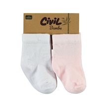 Civil Baby Bebek 2'li Çorap Set 6-18 Ay Beyaz-pembe D3a83041323s1-1 Beyaz - Pembe