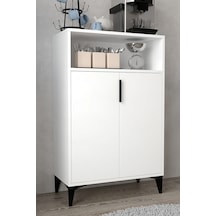 1201 Ada Çok Amaçlı Dolap , Kahve Köşesi , Kiler Dolabı , Mutfak Standı 2 Kapılı 4 Bölmeli - Beyaz Beyaz